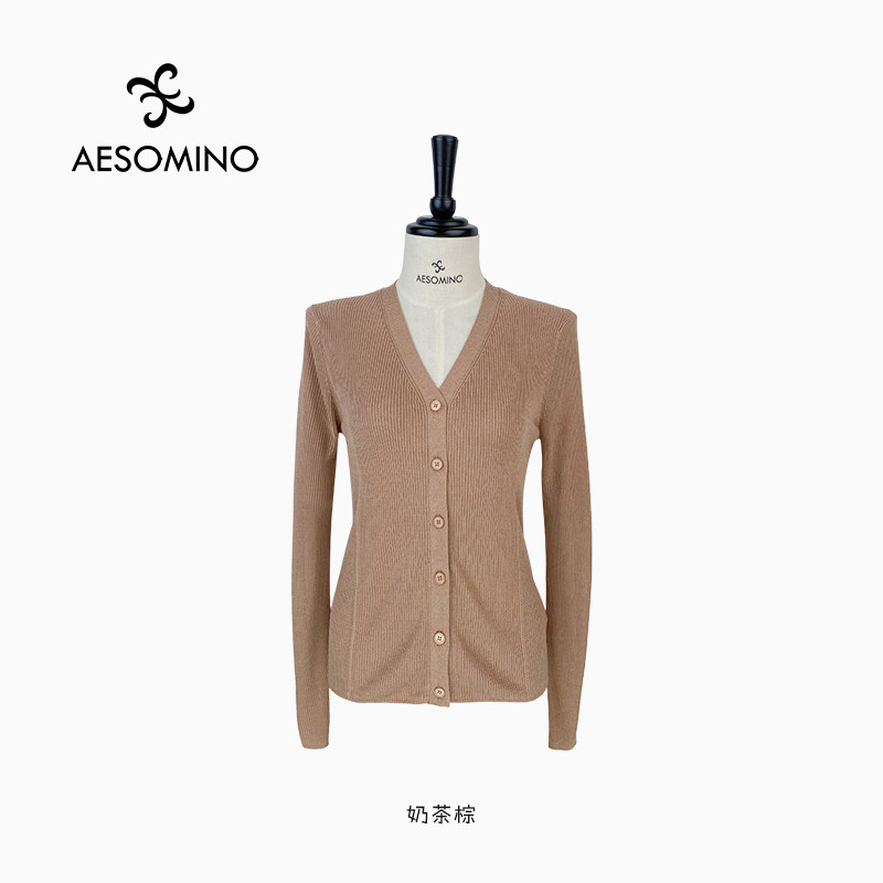 Aesomino/衣莎美诺V领针织衫Y530C2327