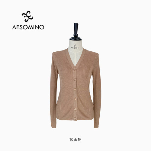 Aesomino/衣莎美诺V领针织衫Y530C2327