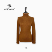 Aesomino Y593C0008 女打底衫 衣莎美诺春秋高领针织羊毛衫 套头衫