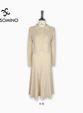 【超值】超值重磅衣莎美诺纯羊绒收腰连衣裙Y472D9505