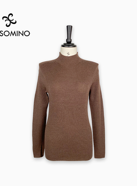 衣莎美诺春秋半高领简约水云兰套头衫纯羊毛衫打底Y463C1911