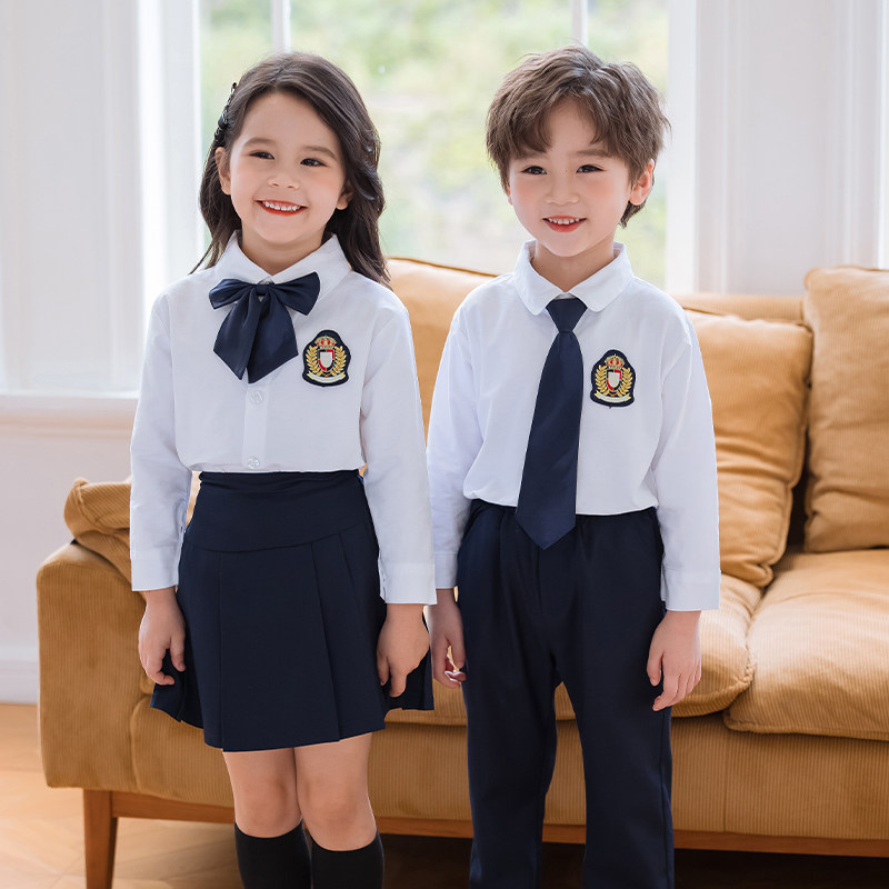 幼儿园园服英伦风三件套班服衬衫套装演出服儿童合唱服小学生校服