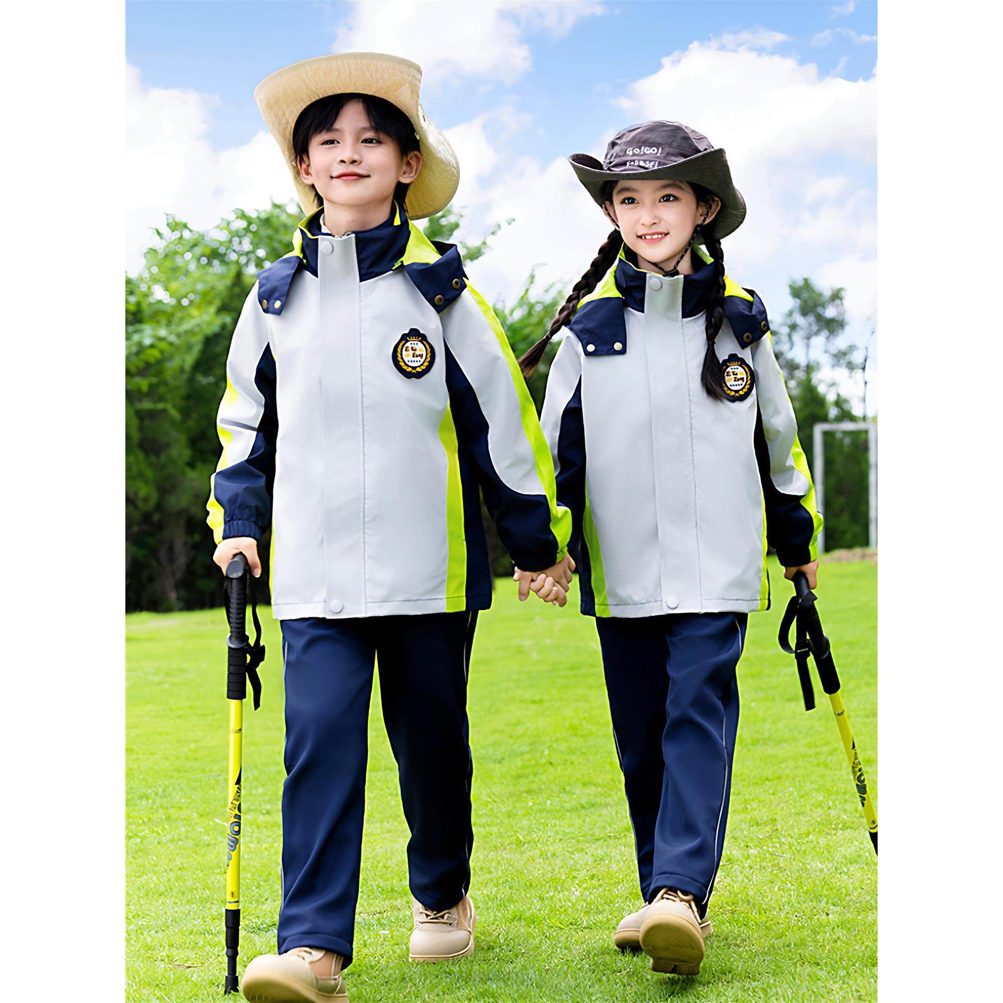 儿童秋冬装三合一冲锋衣校服套装2025新款幼儿园小学生运动会班服