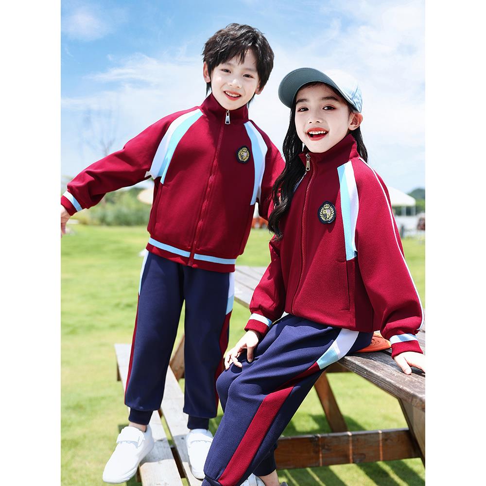 小学生校服红色秋季学院英伦运动会班服幼儿园园服小班班服春秋棉