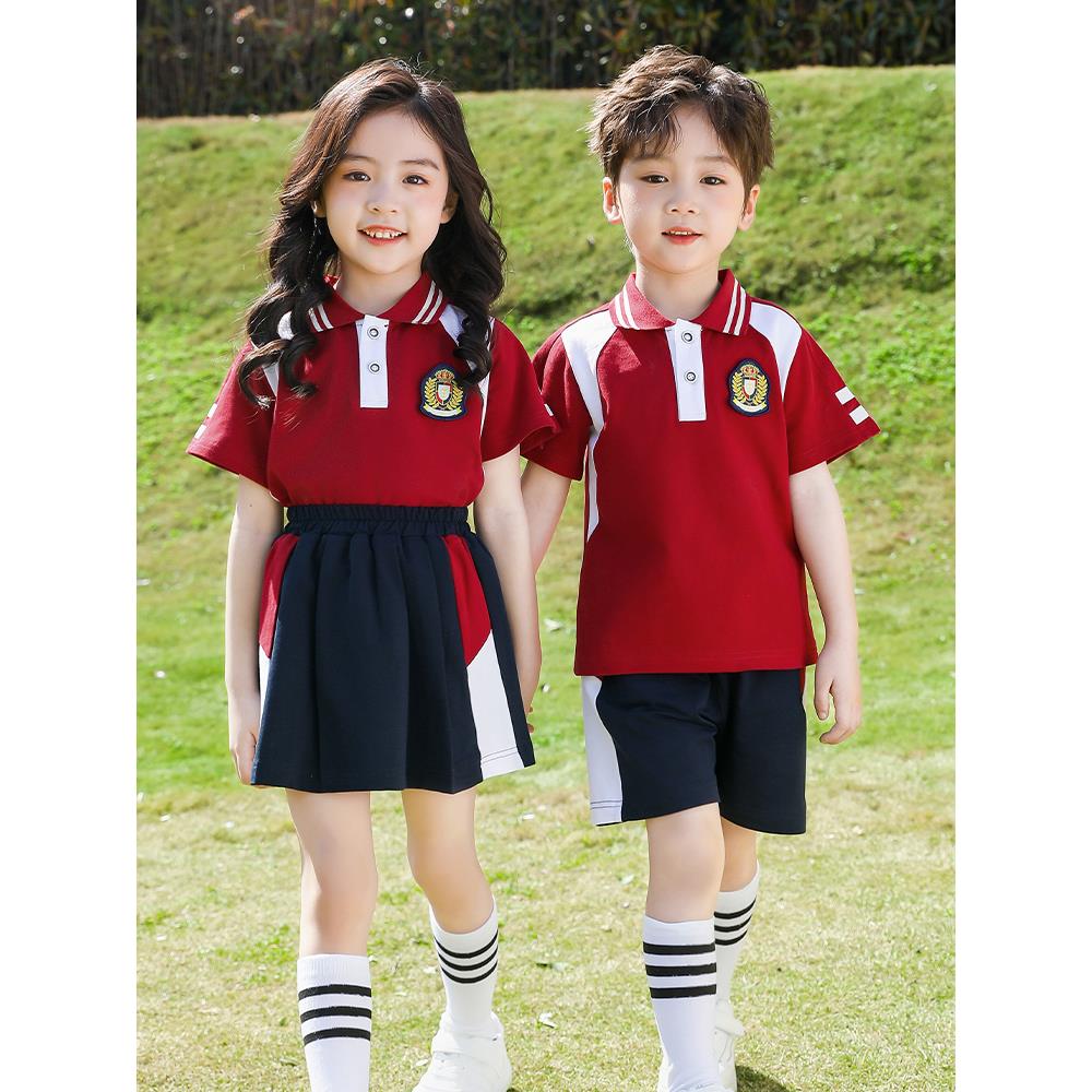 小学生班服夏装运动服套装幼儿园园服春秋款三件套一年级儿童校服
