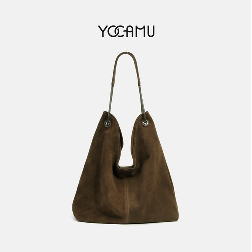 松弛感牛皮单肩腋下单肩包高级感