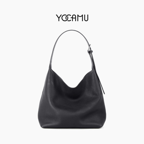 头层牛皮托特极简设计hobo腋下