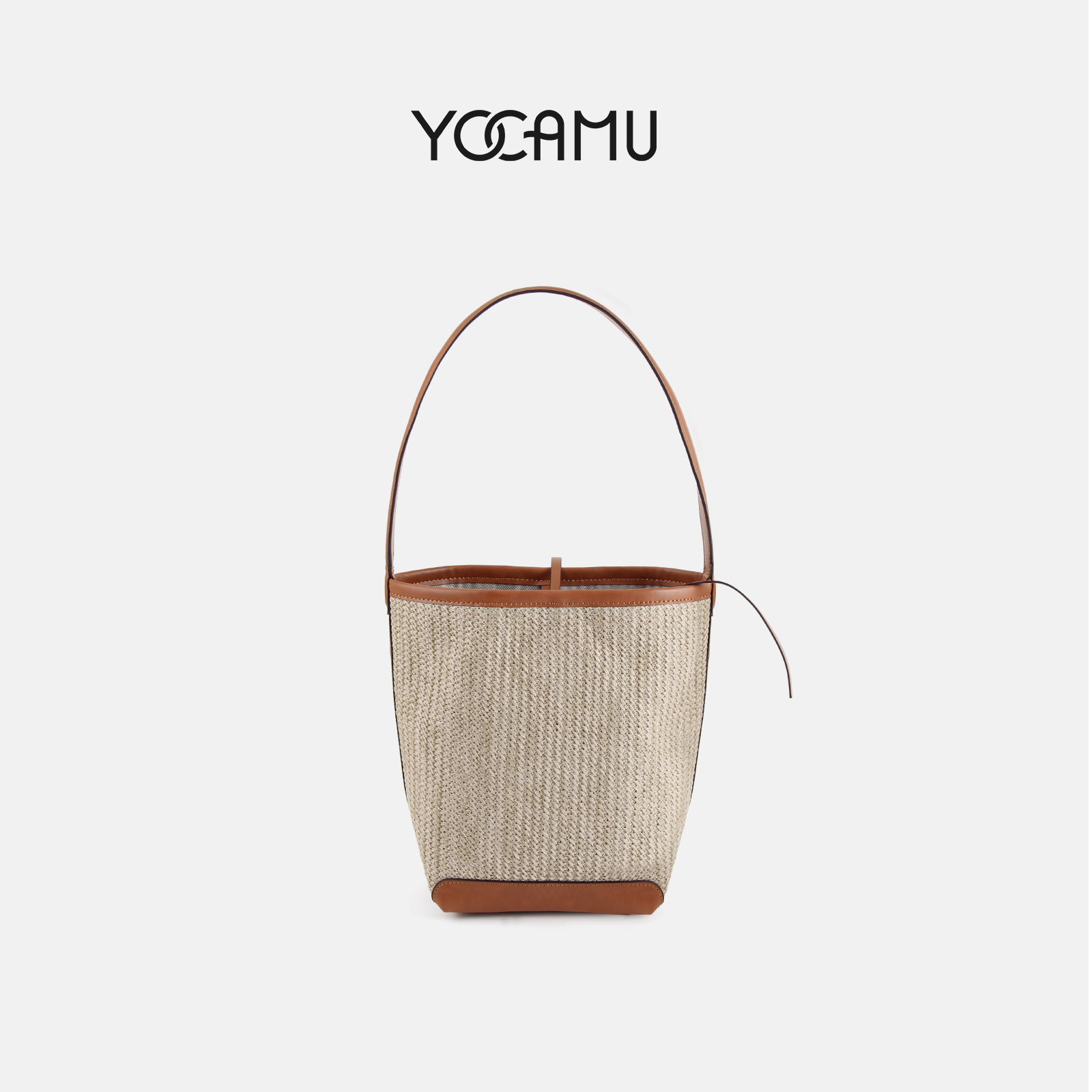 YOCAMU草编包女简约水桶包