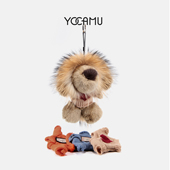 YOCAMU貉子毛小狮子包包挂件可爱毛绒玩偶汽车钥匙扣小众生日礼物