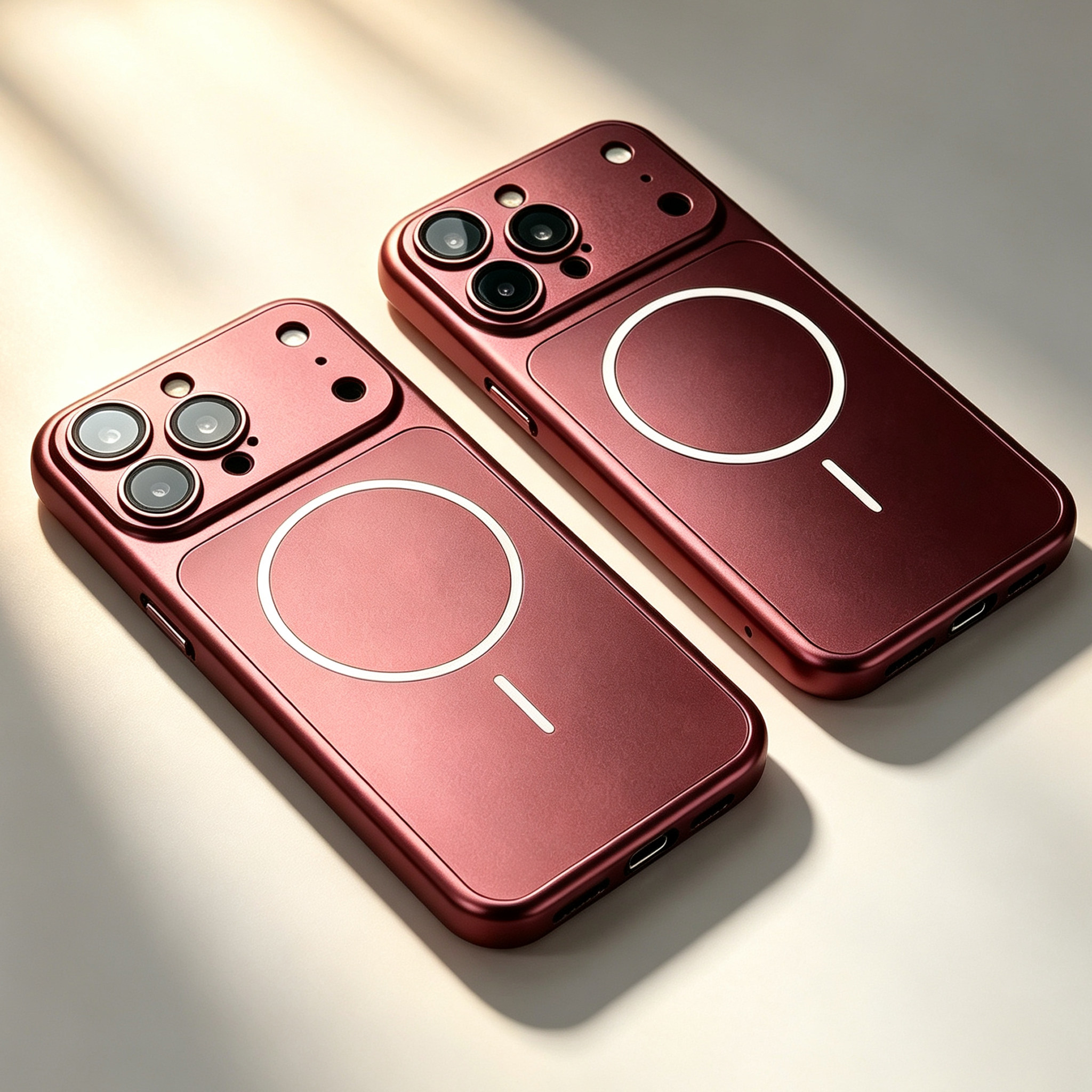 【秒变18】酒红色苹果17pro手机壳16promax新款磨砂适用iPhone18套15镜头全包相机键14磁吸13男女高级金属感
