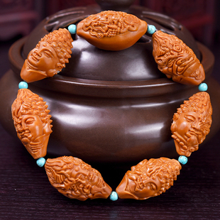 盘道 橄榄核手串 一念之间 文玩核雕 男士把玩手把件