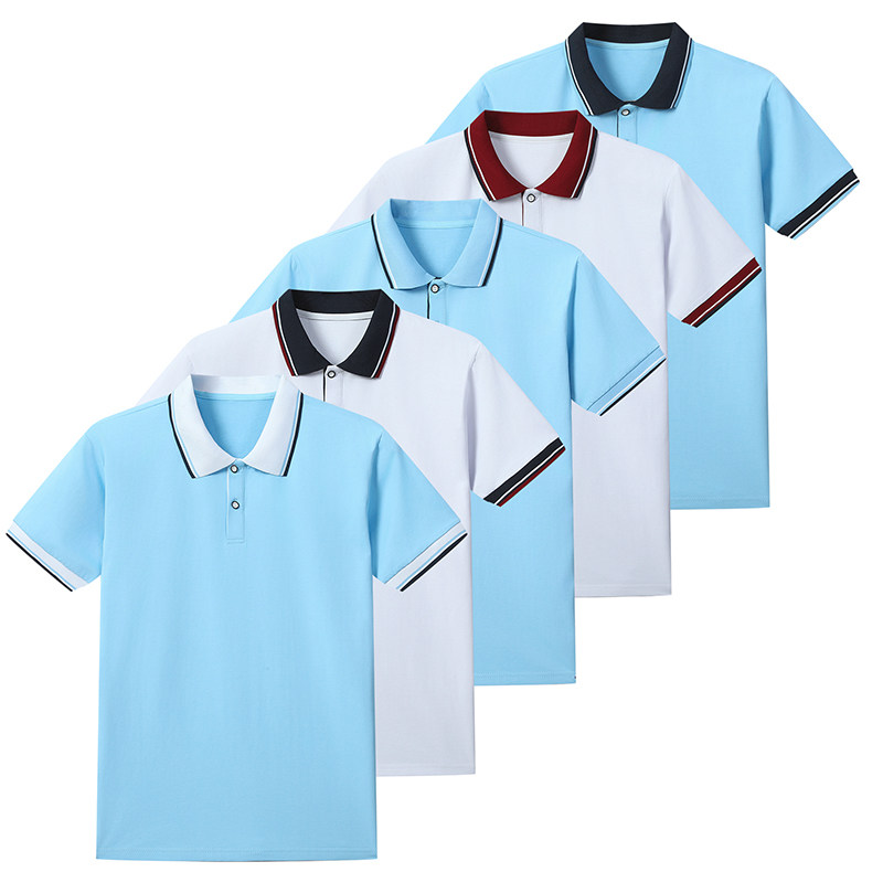 中学生校服T恤套装纯棉白色图片