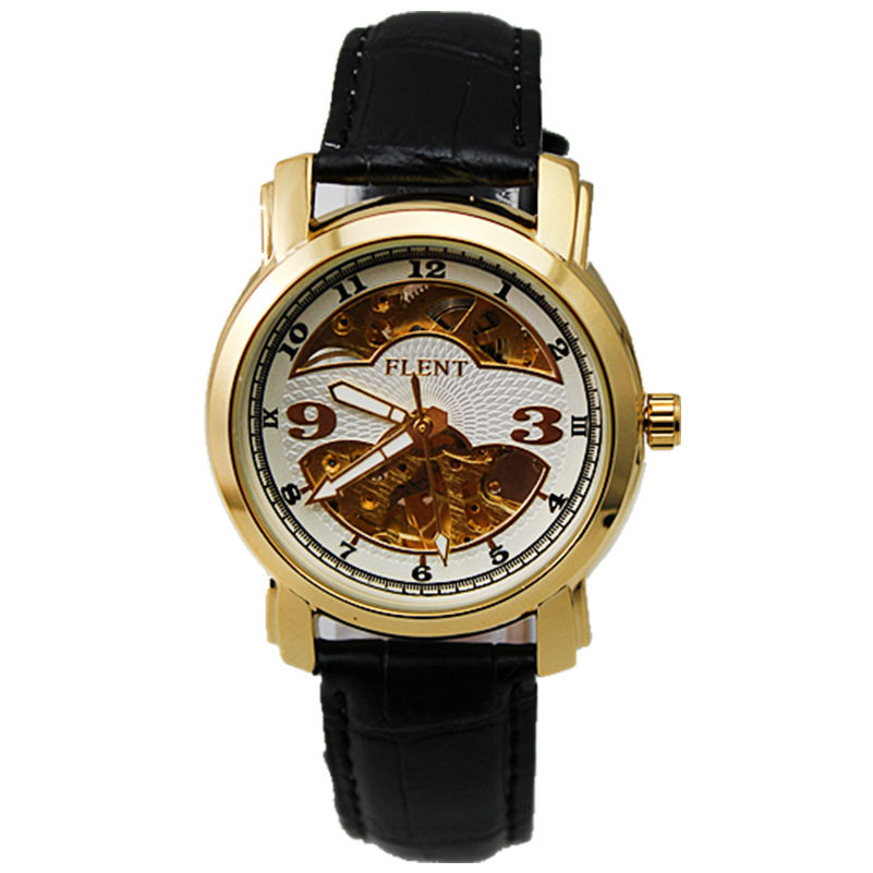 flent飞浪达7006商务机械手表自动上发条皮带士表男