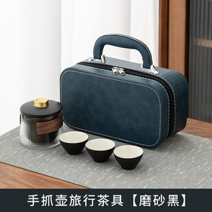 创意旅行茶具套装 便携粗陶泡茶壶企业礼品伴手礼一件起印陶瓷