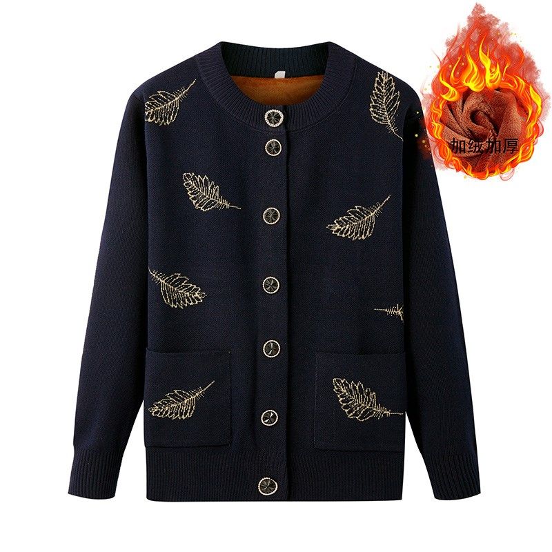 冬装奶奶加绒加厚开衫毛衣妈妈秋装针织上衣女太太中老年老人外套在类目 女装/女士精品, 中老年女装中 - 来自Buy2taobao.com提供专业的淘宝代购服务