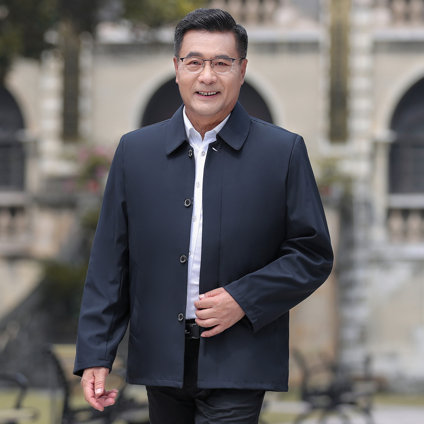 春秋款男士纽扣款夹克男装衣秋装