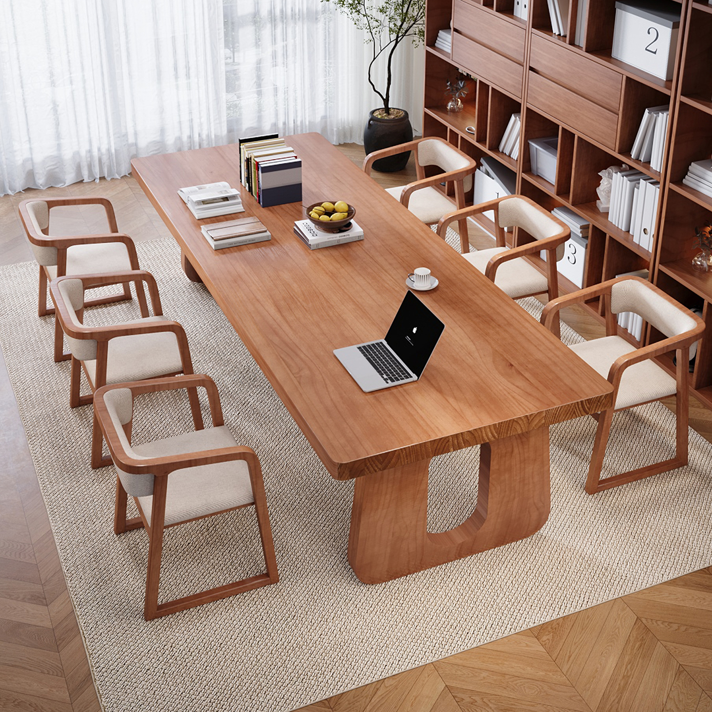 实木大长书桌简约现代