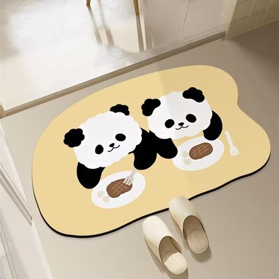 新款 硅藻泥卡通可爱入门垫异形动物卫生间地垫家用浴室吸水门垫