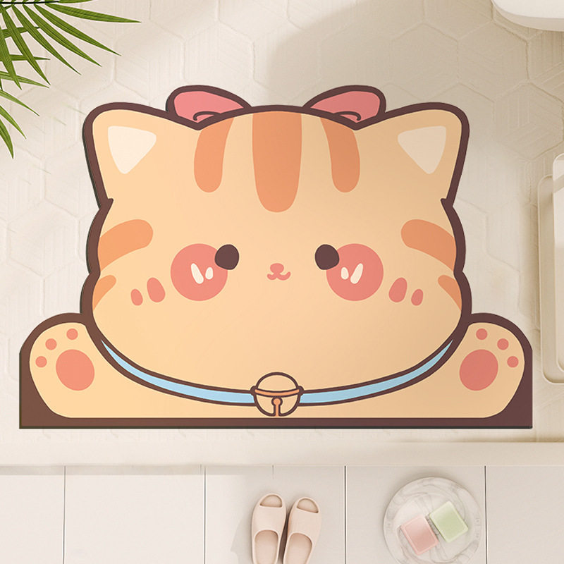 新款 家用不规则异形浴室地垫卫生间厕所门口硅藻泥吸水脚垫防滑