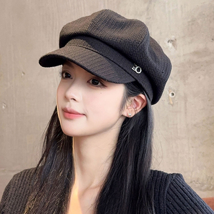 百搭八角贝雷帽显脸小 潮流鸭舌报童帽日系时尚 帽子女2026新款 时尚