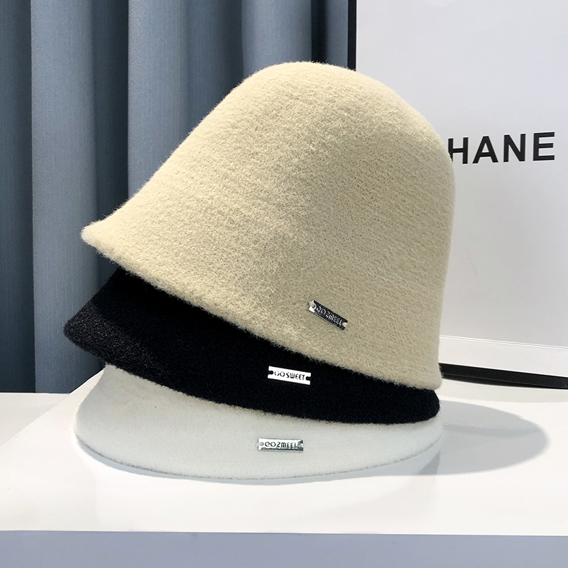 高级感羊毛呢保暖渔夫帽女春秋