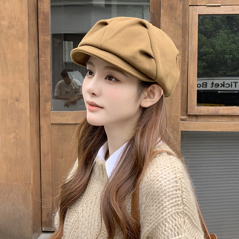 小众褶皱鸭舌贝雷帽子女春秋时尚显脸小云朵帽英伦复古八角报童帽,服饰配件/皮带/帽子/围巾,帽子,淘宝优惠券,粉丝福利购,淘宝优惠卷