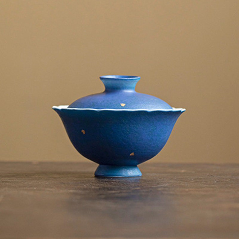 洒金宝石蓝岩矿釉陶瓷两才花口盖碗家用泡茶碗新中式功夫茶具单个,餐饮具,盖碗,淘宝优惠券,粉丝福利购,淘宝优惠卷