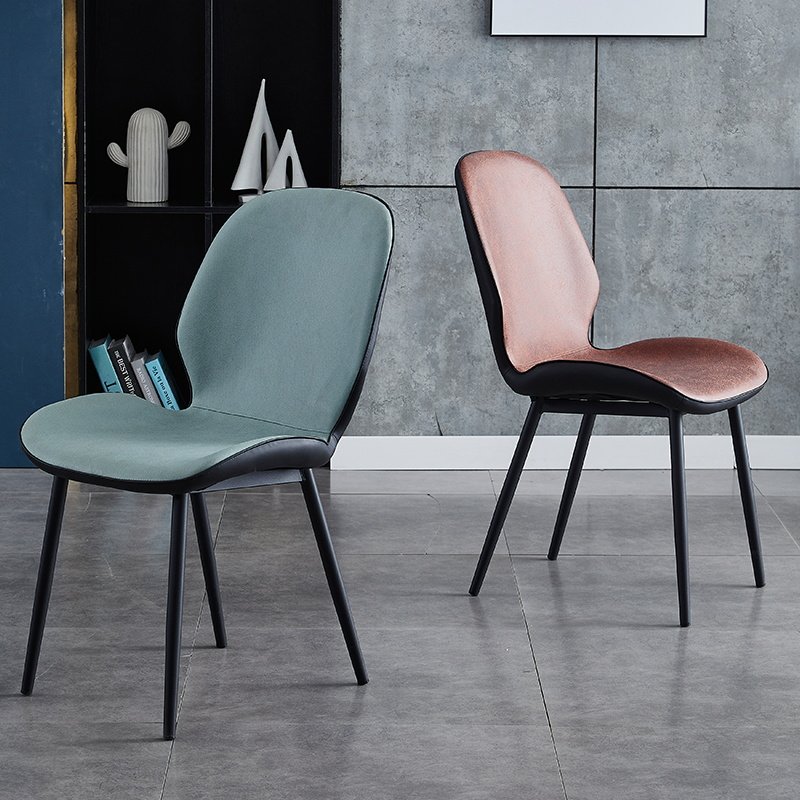 北欧餐椅家用现代简约科技布轻奢椅子靠背吃饭凳子美甲化妆餐桌椅