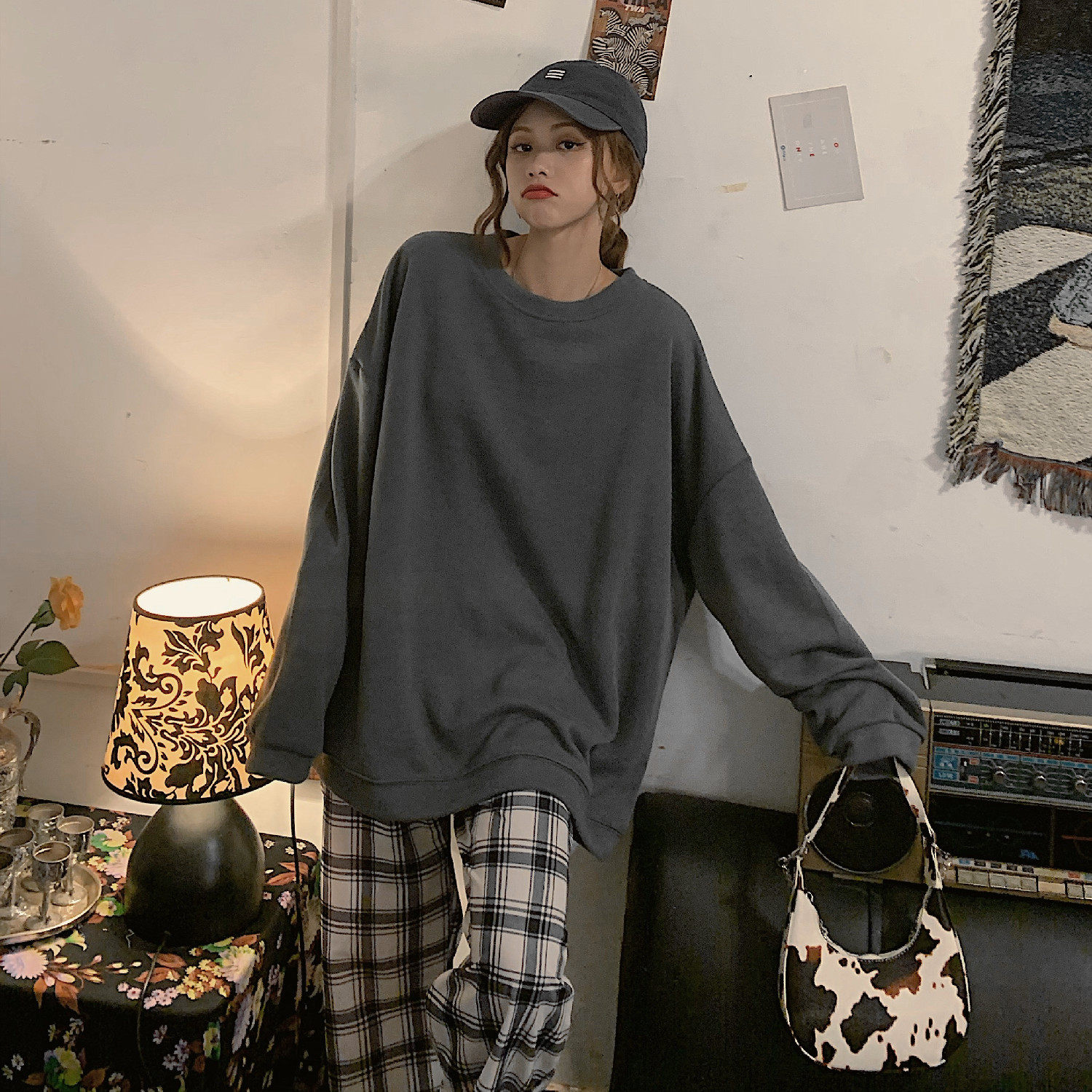 萧莲定制waitmore纯色jk卫衣女潮ins2020年新款外套宽松体恤上衣