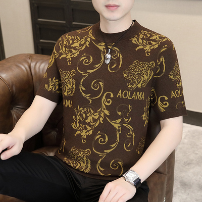 男士秋冬季加厚短袖毛衣