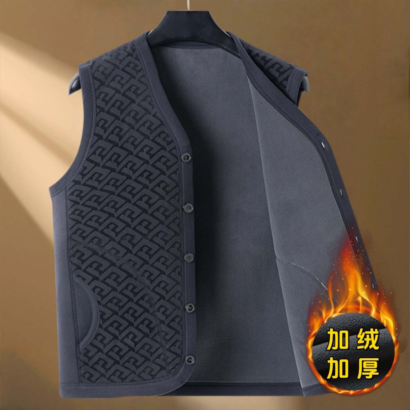 摇粒绒马甲男款冬季2026新款中老年加绒加厚爸爸保暖背心老人马夹,男装,常规马甲,淘宝优惠券,粉丝福利购,淘宝优惠卷