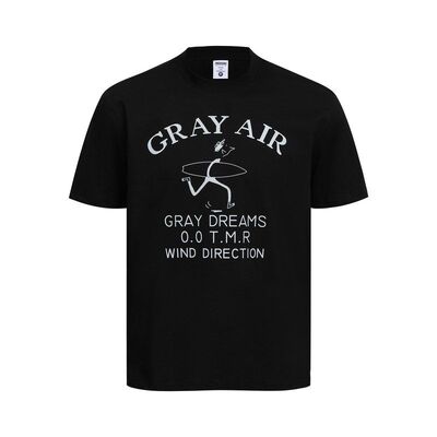 W0134美式高街复古街潮情侣款简约字母设计男式圆领合身版短袖T恤