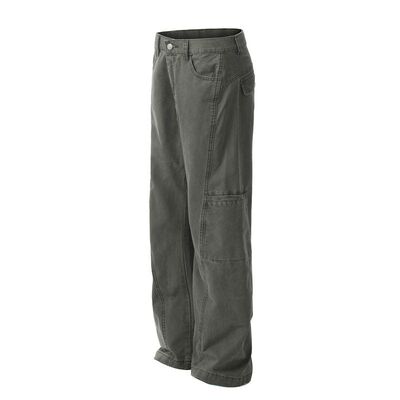 DC+D1633美式潮牌复古阔腿解构拼接微喇工装裤宽松休闲裤男女同款