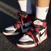 Jordan DZ5485 High Air 黑脚趾黑红高帮复古篮球鞋 AJ1 106