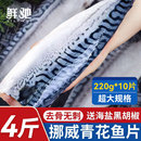 挪威进口青花鱼片鲭鱼新鲜冷冻大号鲐鲅鱼日式 盐渍青占鱼烧烤商用