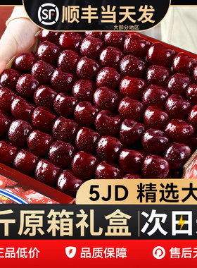 智利车厘子5斤装礼盒4j新鲜水果3j包邮原箱大脆樱桃5JD吉制礼盒装