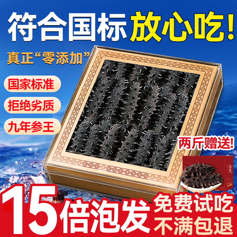 大连淡干海参国标干货500g特价旗舰深海辽刺参野生海渗礼盒孕妇补
