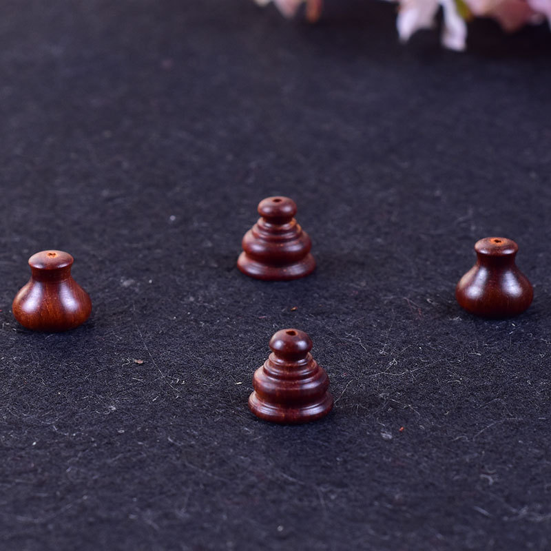 印度小叶紫檀佛塔佛帽佛头散珠配件