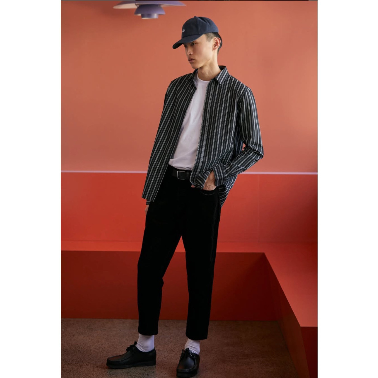 新式街头潮牌ILU条纹刺绣衬衫