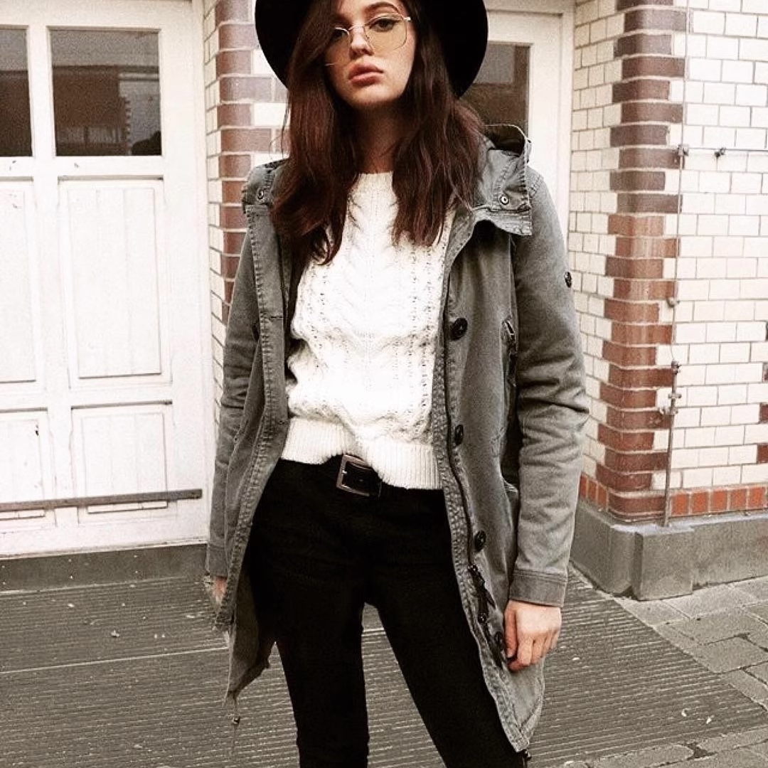 德国Blo… no.8  中长款双链头派克大衣收腰连帽休闲外套 女款