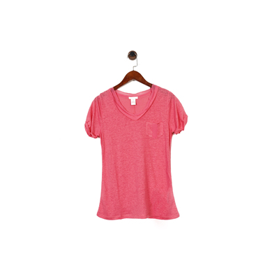 美系休闲Su*d@nceV领口袋挽袖T恤