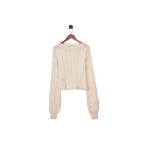 巴黎轻奢TK 女款 扭花短款薄款针织衫 两款 贸易公司样衣