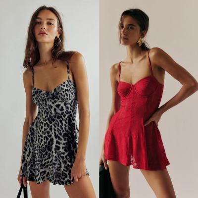 纽约设计师NK钢圈吊带蕾丝连衣裙