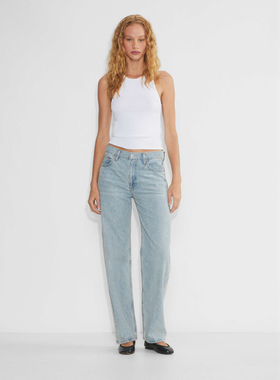 老钱风丹宁DF 女款 90年代Iggy Lo-rise低腰宽松阔腿牛仔裤