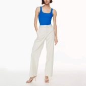 螺纹背心无袖 美系经典 高端黑标SCOOP NECK 女款 100%棉