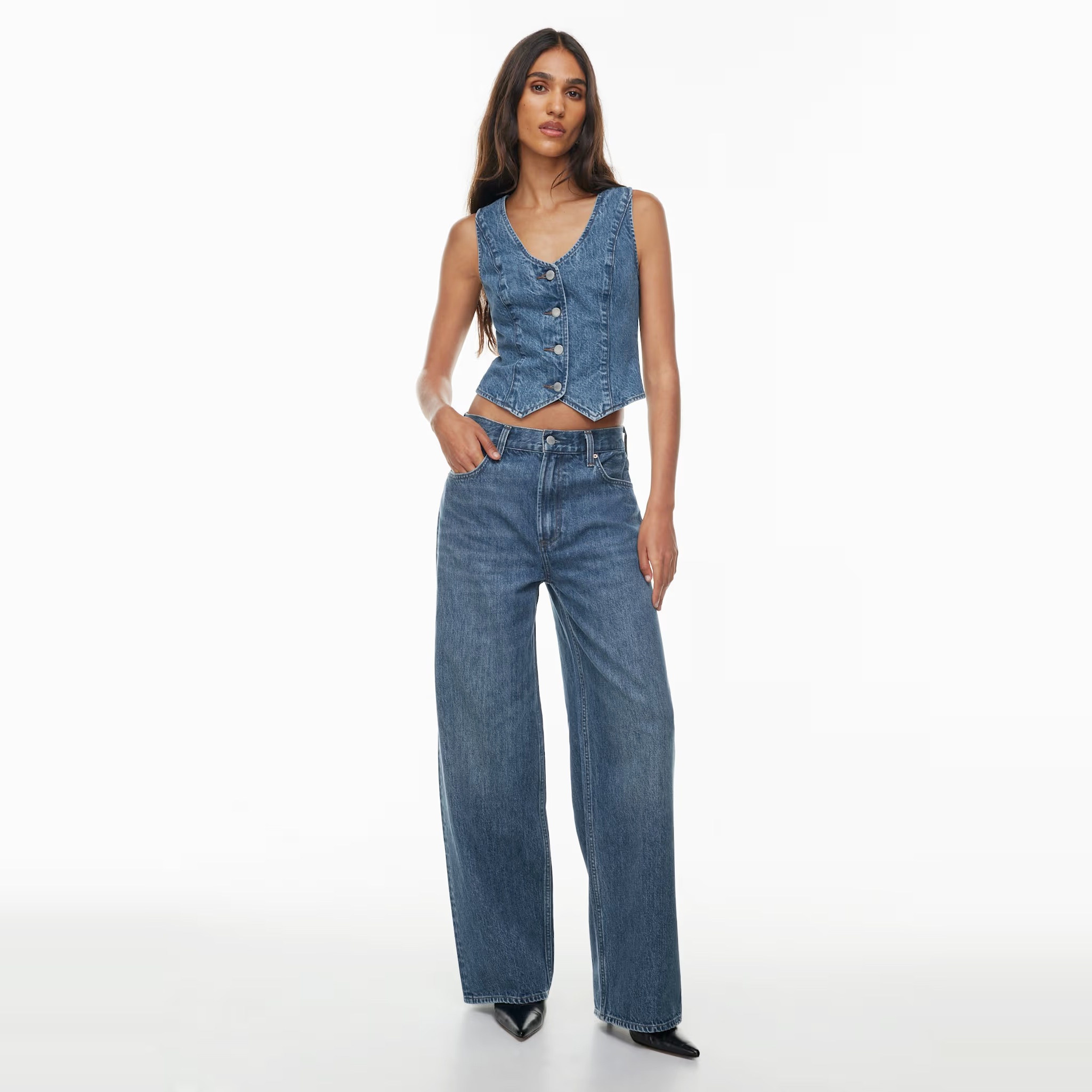 BaggyWide复古直筒阔腿裤牛仔裤