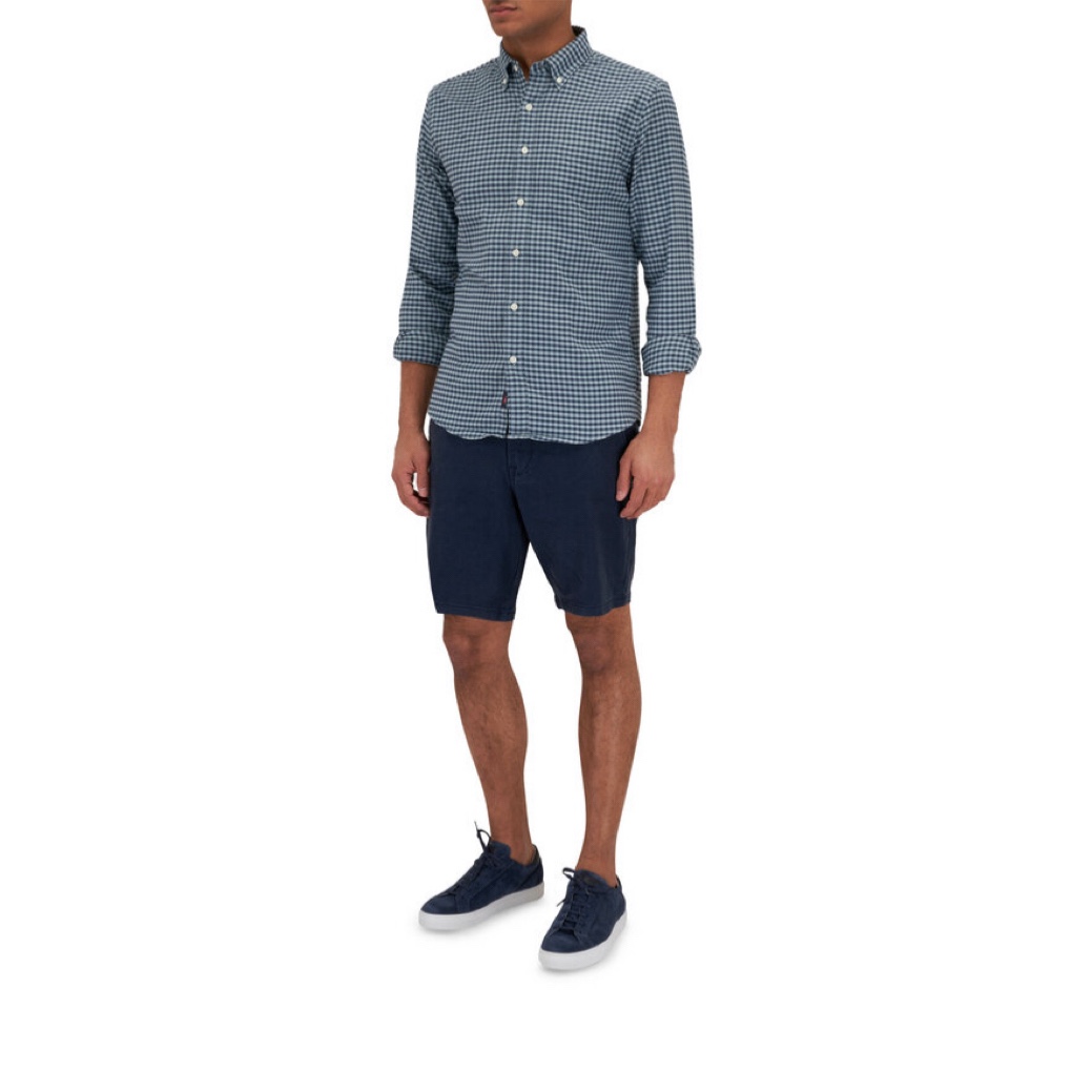 洛杉矶复古牛仔H斜纹直筒短裤