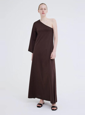 澳洲清冷风极简J+J 女款 棉质 Fete单肩七分袖优雅针织连衣裙