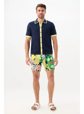 加州复古色彩TT 男款 $248 Kylian撞色滚边提花短袖休闲衬衫 两色