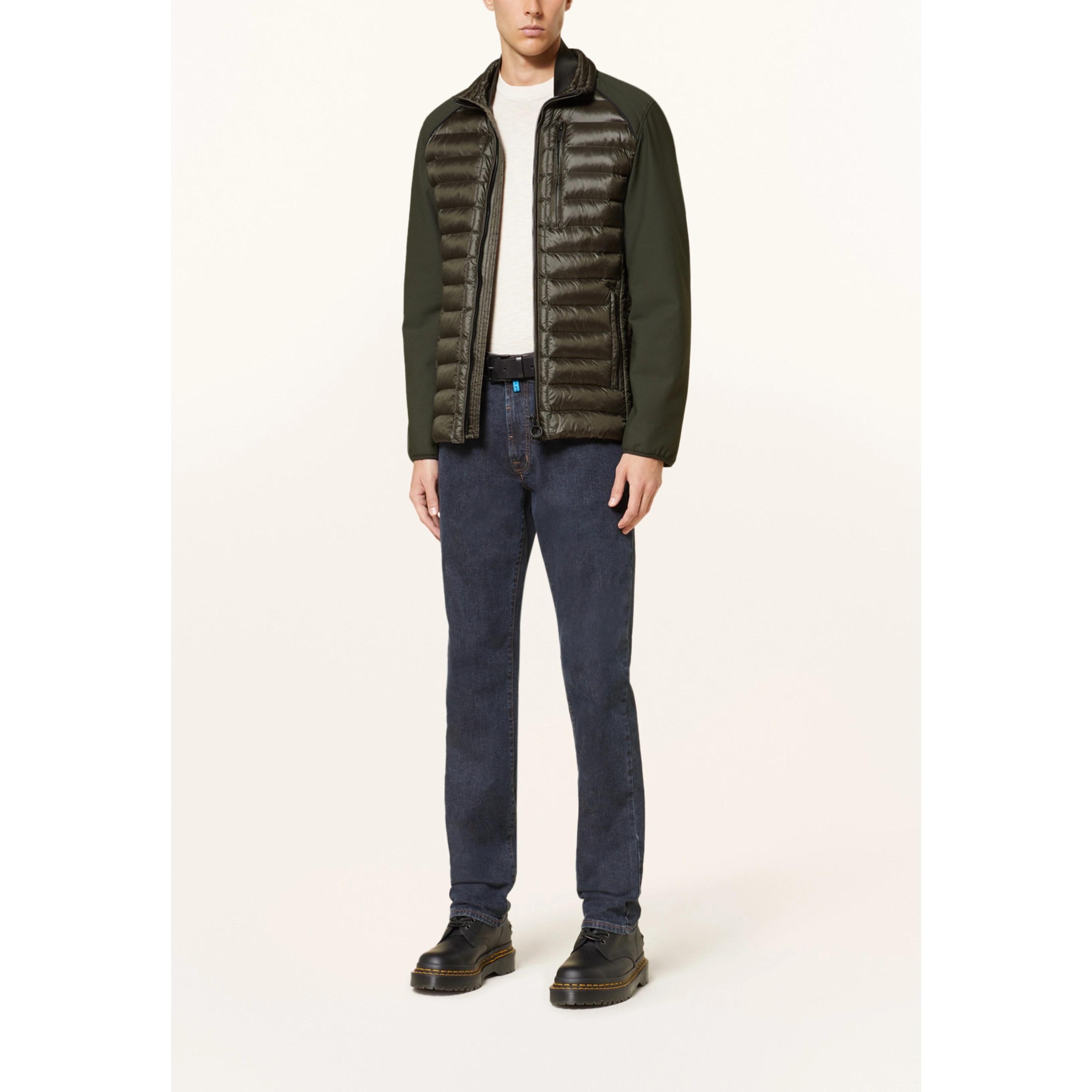 德系户外 男款 MOLM3D 立领拼接绗缝防风双链头棉服夹克